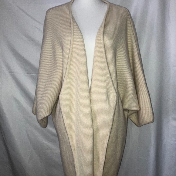 ALBERTO MAKALI Cream Knit Open Front Cardigan Blazer Jacket - Picture 1 of 4